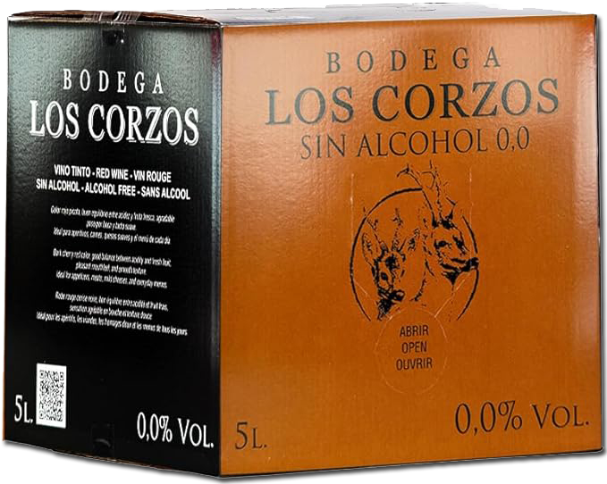 Bag in Box 5 litros de vino tinto 0,0 sin alcohol de Bodega Los Corzos