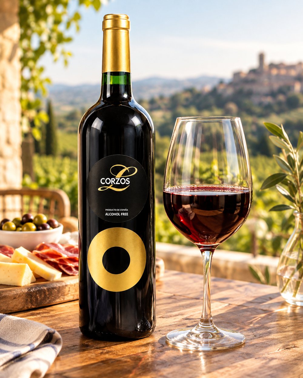Copa de vino tinto 0,0 sin alcohol de Bodega Los Corzos