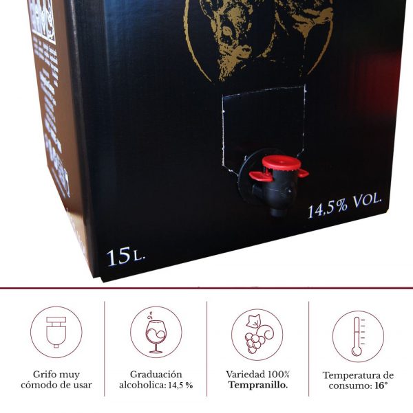 Bag in Box 15L Vino Tinto PREMIUM 14,5 % Vol