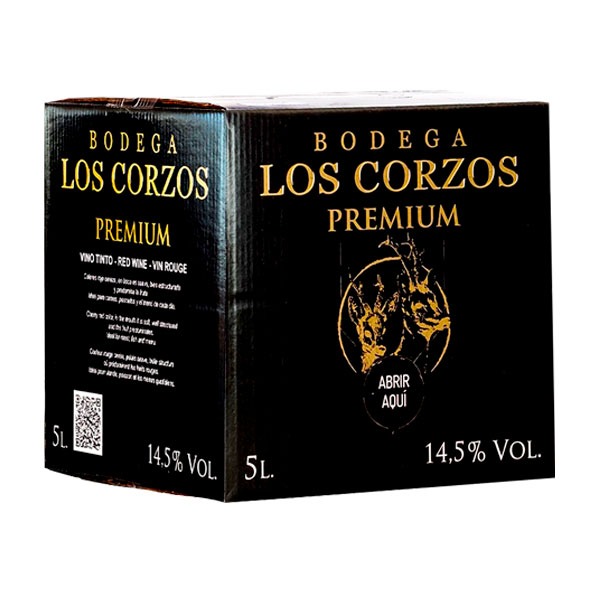 Lote 24 Bag in Box 5L Vino Tinto PREMIUM 14,5 % Vol Bodega Los Corzos